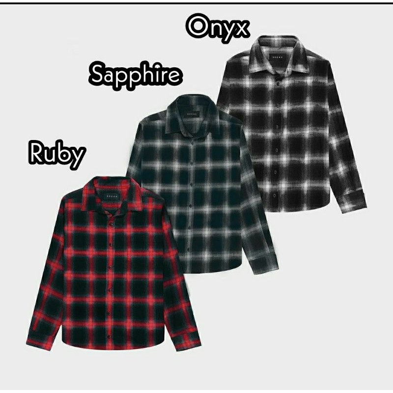 Rucas Flannel Shirt All Variant - Rucas Onyx - Rucas Sapphire - Rucas Ruby / Kemeja Flannel Pria
