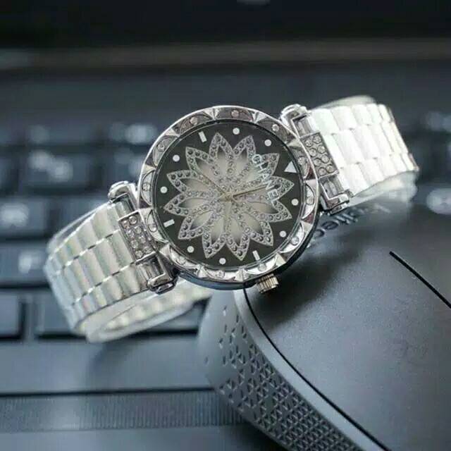 Jam Tangan Wanita Bunga Strap Rubber (Dikirim Dari Jakarta)