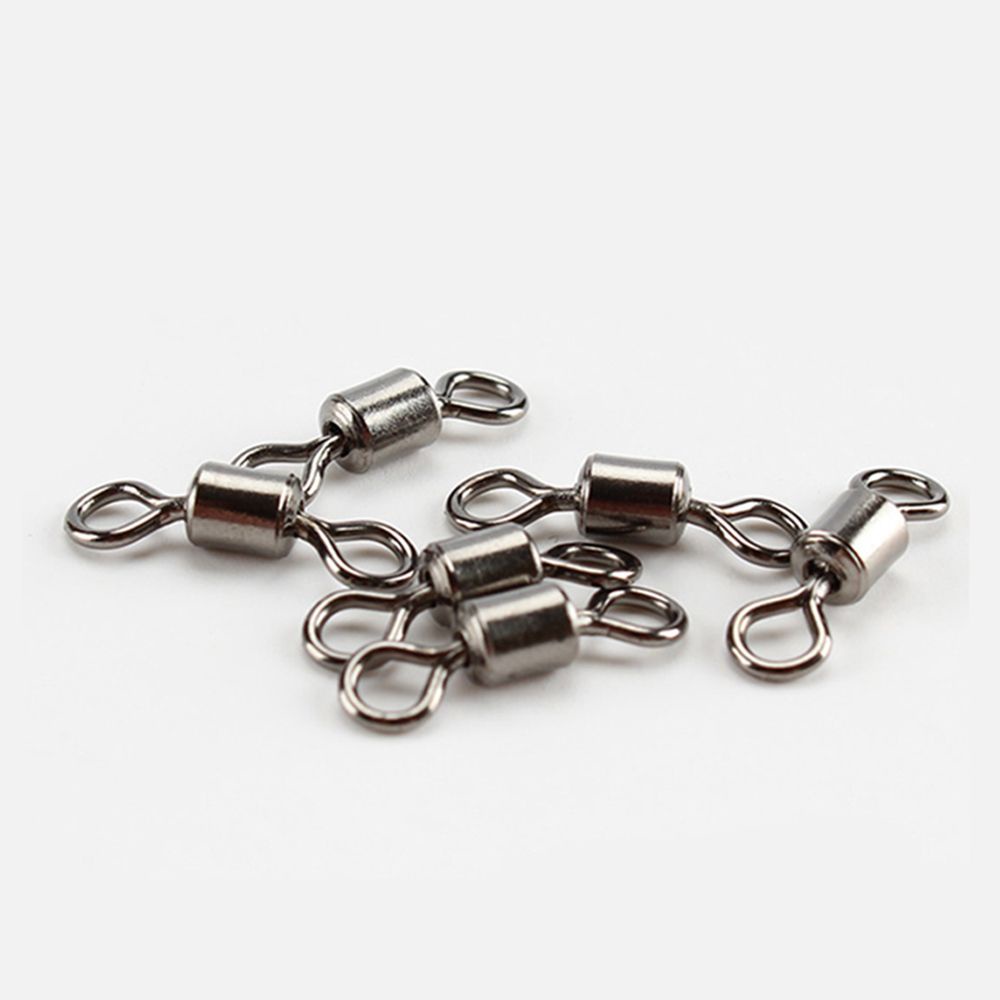 REBUY High Strength Connector Stainless Steel Ball Bearing Swivel Solid Ring Accessories 50pcs Rolling Heavy Duty Durable Barrel Fishing Tool