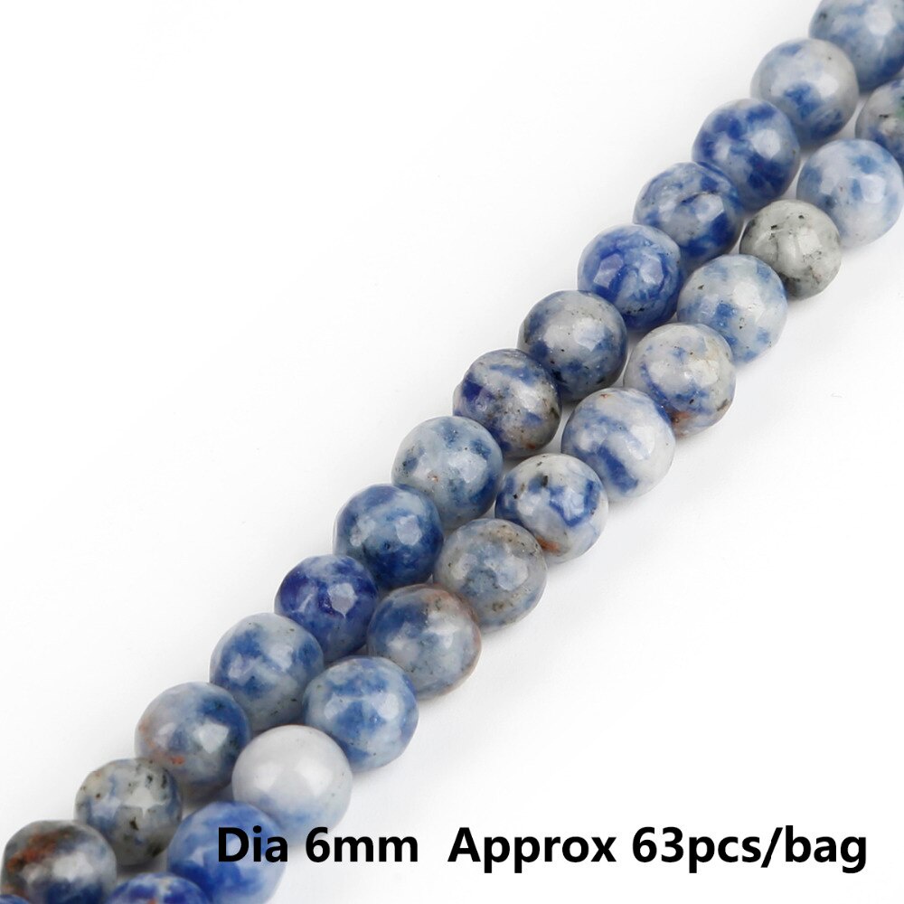 36-95 Pcs Faceted Bead 4 6 8 10 Mm Batu Alam Putih &amp; Biru Manik-manik untuk Membuat Perhiasan Temuan Kalung Gelang Anting-Anting Temuan