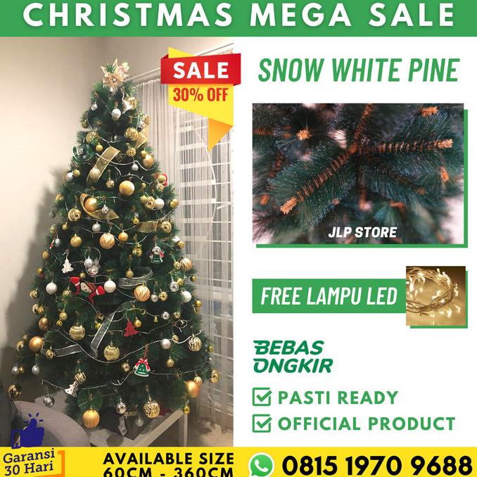 

Pohon Natal Premium 1,2 Meter 1.2 / 4Ft SNOW WHITE PINE CHRISTMAS TREE