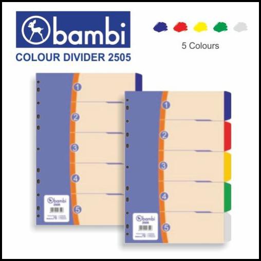 

Bambi Divider Plastik Folio 5 Warna 2505 | Pembatas Binder Plastik F4