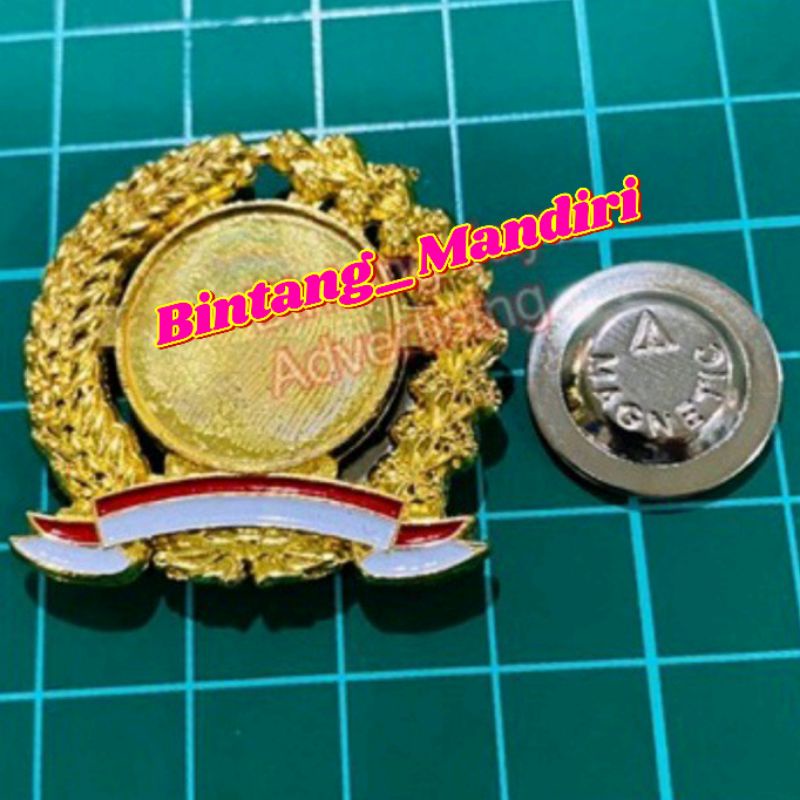 Pin Padi Kapas Polos Magnet Polosan tanpa Logo Pin Padi Kapas Kuningan Magnet Tebal PREMIUM