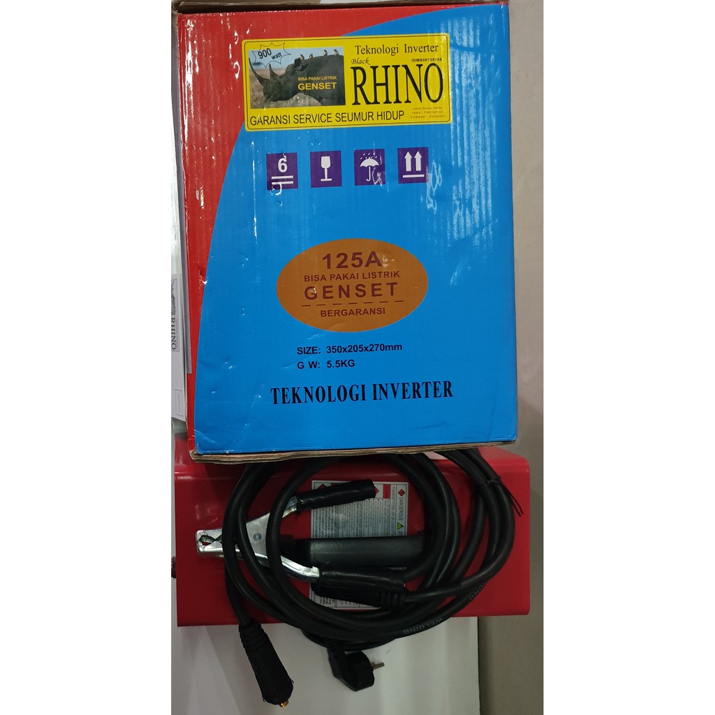 BLACK 900 W RHINO trafo mesin las inverter MMA125 MMA 125