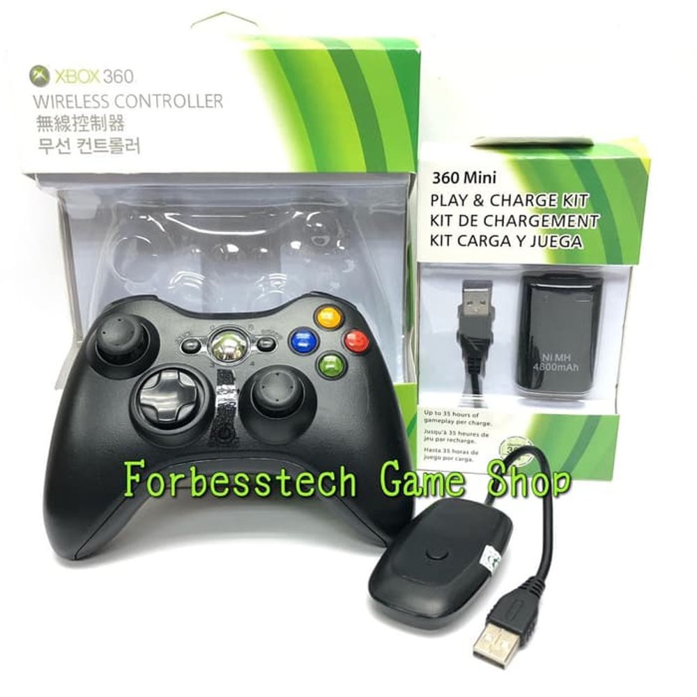 Jual Paket Stick Stik Gamepad Microsoft Xbox 360 Wireless Receiver PC
