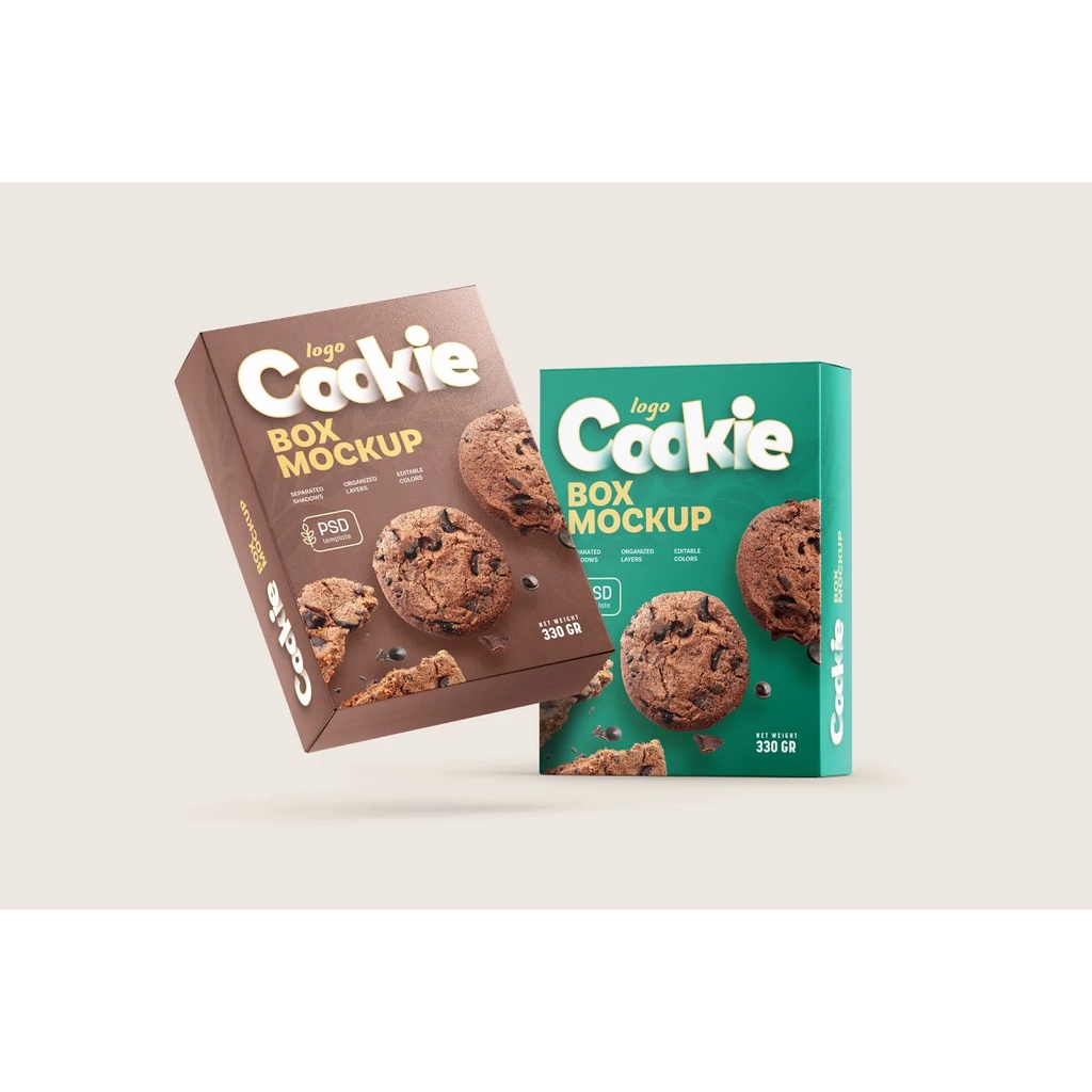 Cookies Box Packaging Mockup Set