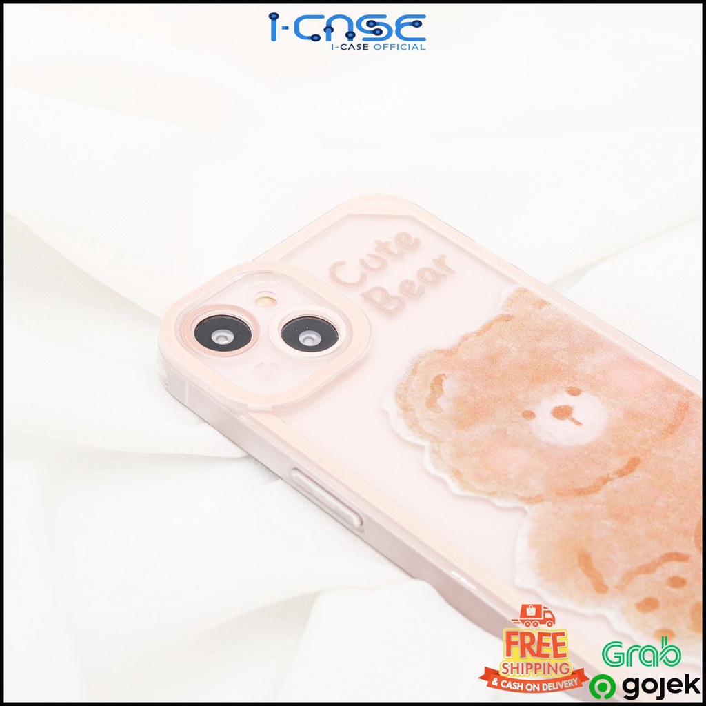 Cute Cartoon Bear Full Lens Cover Soft Case For iPhone 7 8 SE 7+ 8+ X XR XS 11 12 13 Mini Pro Max