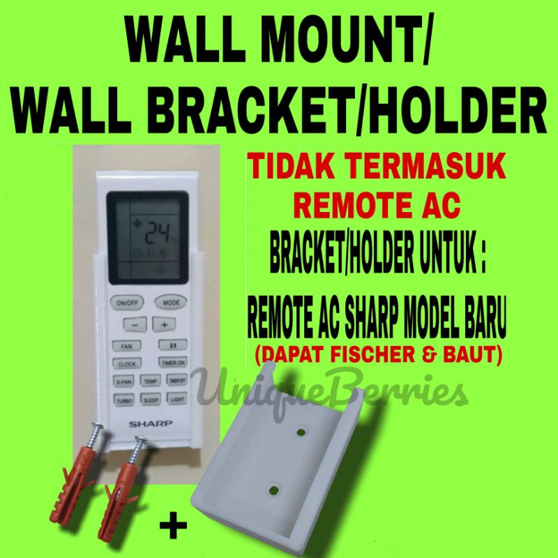 Holder Remote AC Sharp Bracket Tempat Dudukan Remot Tempel Bahan Plastik