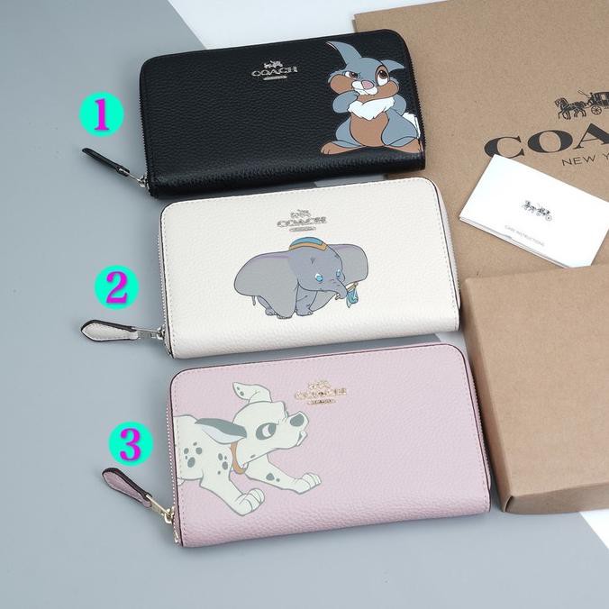 Dompet-Wanita- Coach X Disney Pebbled Leather Medium Zip Arround Wallet - Original -Terkini.