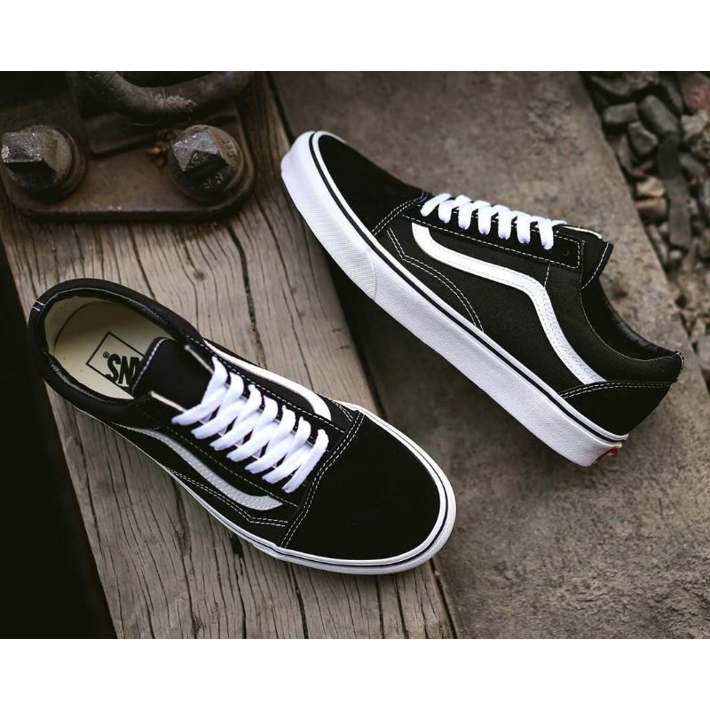 Sepatu Vans Original 100% Oldskool Classic Black White Pria Wanita Waffle EVB DT Bergaransi