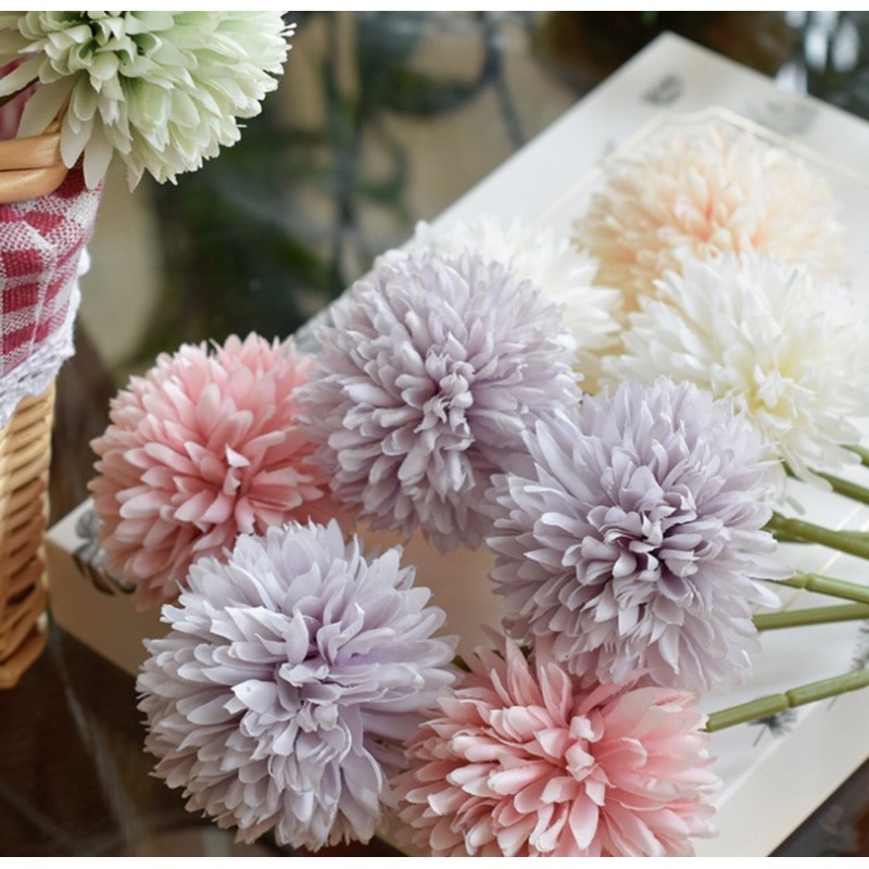 Bunga Plastik Dandelion PREMIUM - Bunga Hydrangea - Bunga Impor Dekorasi Hiasan Pesta Rumah-2