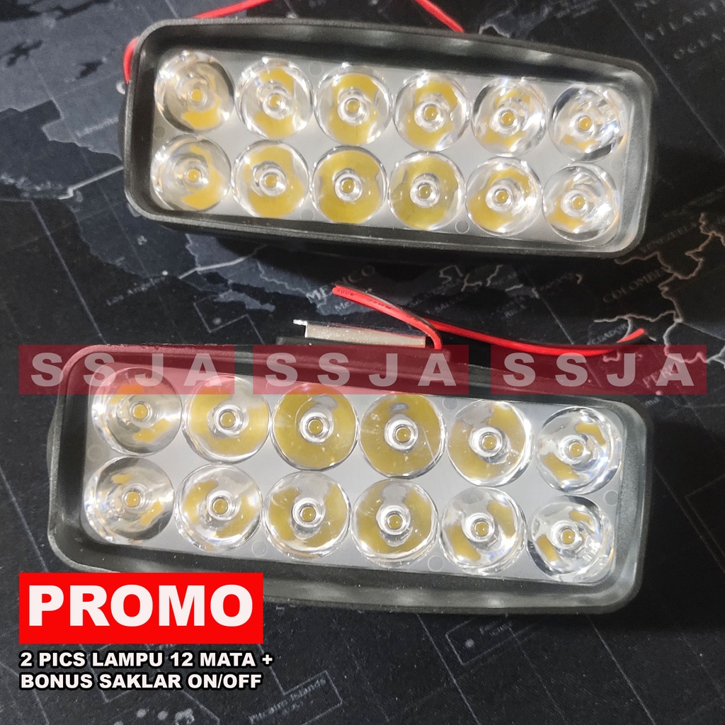 PROMO SEPASANG LAMPU TEHARMBAK MOTOR BONUS SAKLAR