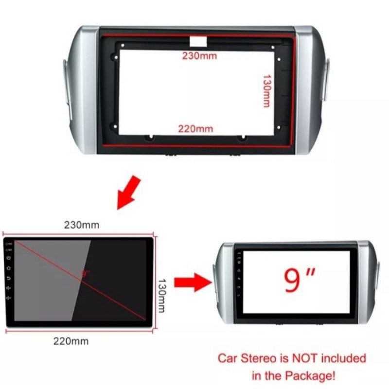 Frame 9 inch Android Toyota Innova Reborn + Soket Plug And Play TOYOTA