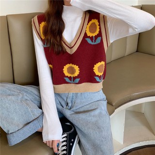 Vest Rompi  Rajut  Knit Oversize Tanpa Lengan  Wanita  Import 