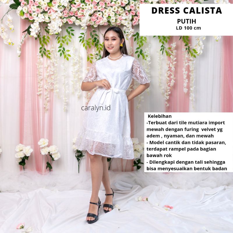 DRESS BRUKAT KONDANGAN WEDDING DRESS WANITA KOREA CALISTA