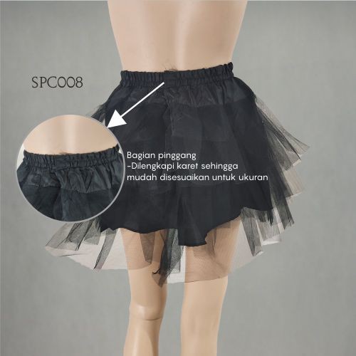 [READY STOCK] PETTICOAT ROK HITAM PENGEMBANG DRESS MINI 3 LAYER SPC008