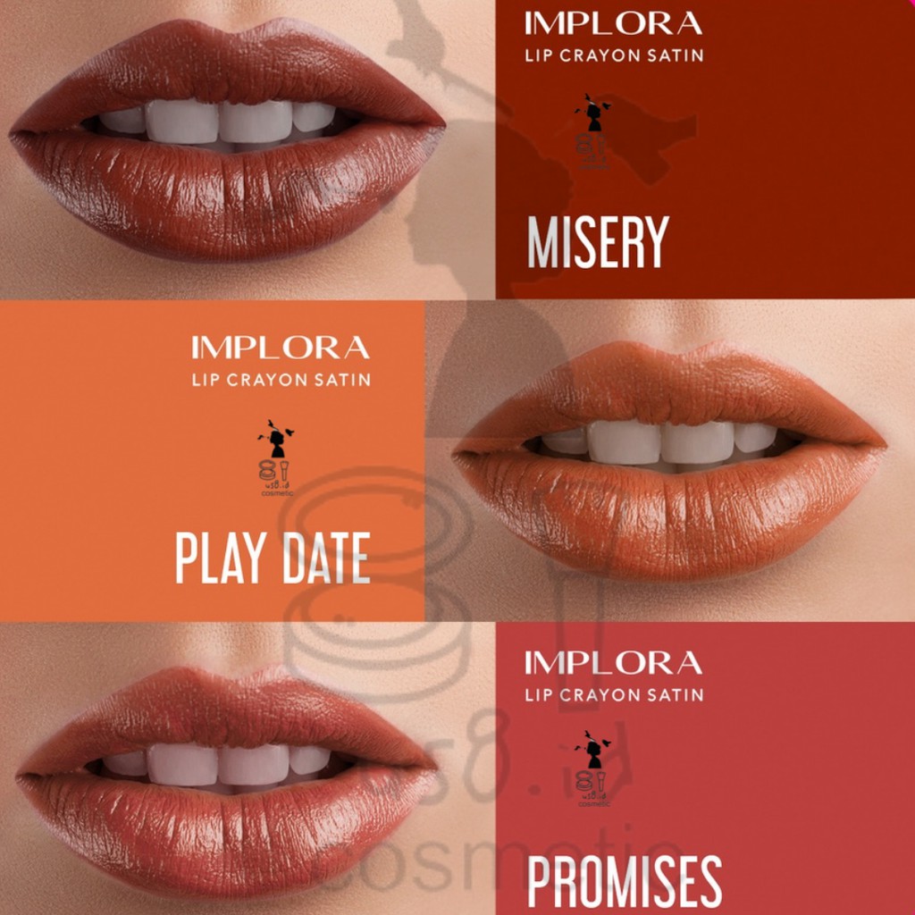 IMPLORA Lip Crayon Satin | Lipstick | Lip Cream | Lipcream | Lipcrayon BPOM