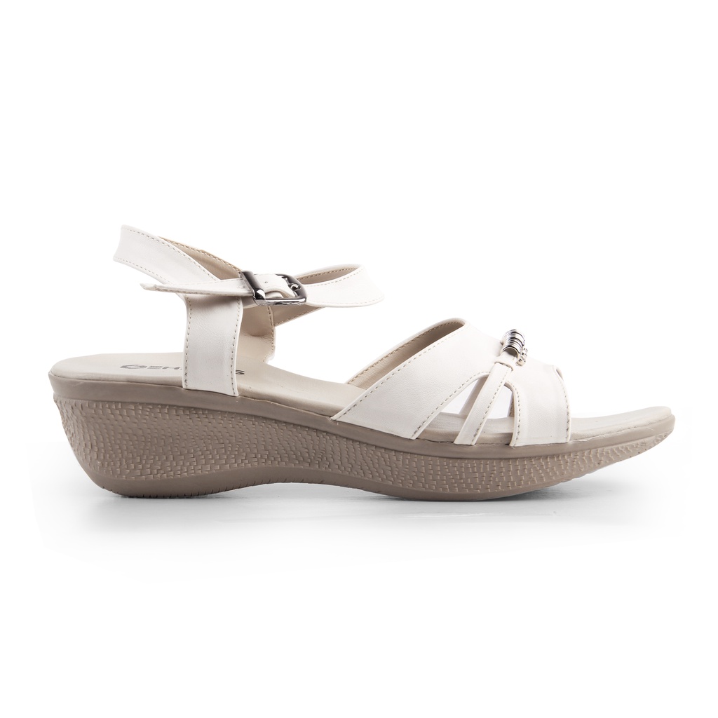 EHBERS Sandal Wedges Wanita Cream Original EH 015