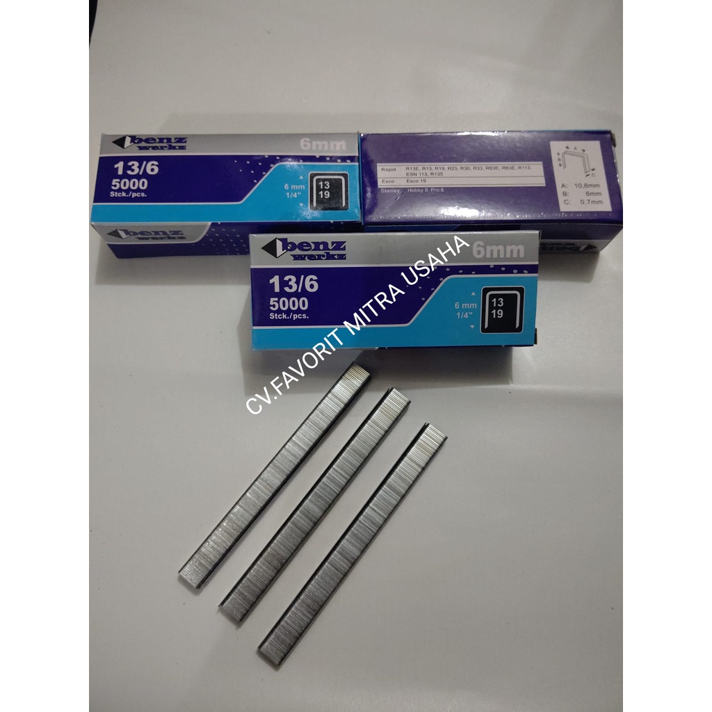 Isi Staples Manual / Staples Tembak BENZ 13/6mm