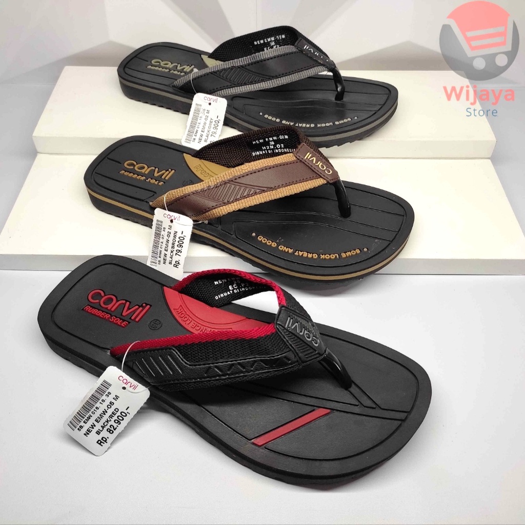 Sandal Pria Carvil Original New EMW Sendal Jepit Cowok Laki-Laki Desain Modern dan Berkualitas Tetap yang Terbaik