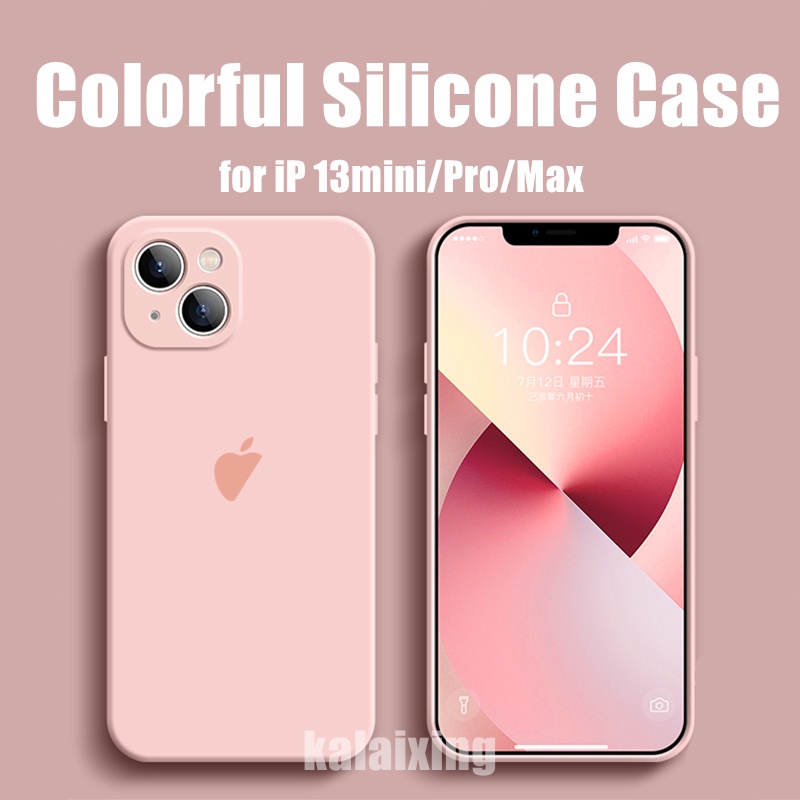 Colorful Silicone Case for iPhone 13 Pro Max 13Mini Lens Protective Soft Back Cover Casing