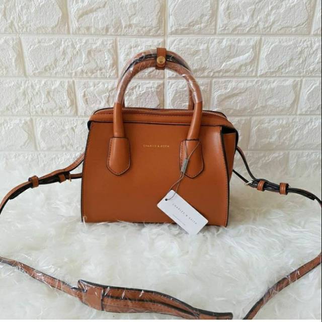 SALE TAS CHARLES N KEITH || Tas charles n keith bowling leather BROWN