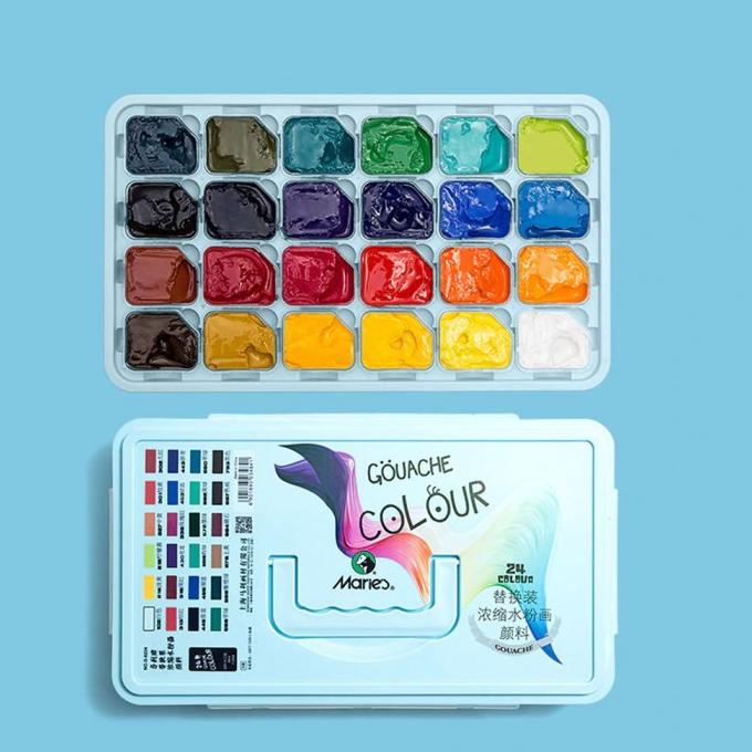 

[COD] Maries Gouache Jelly Cup Set 24 color x 30ml TERUJI Kode 1238