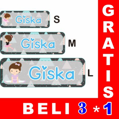 

STIKER LABEL NAMA WATERPROOF BASIC BALLERINA