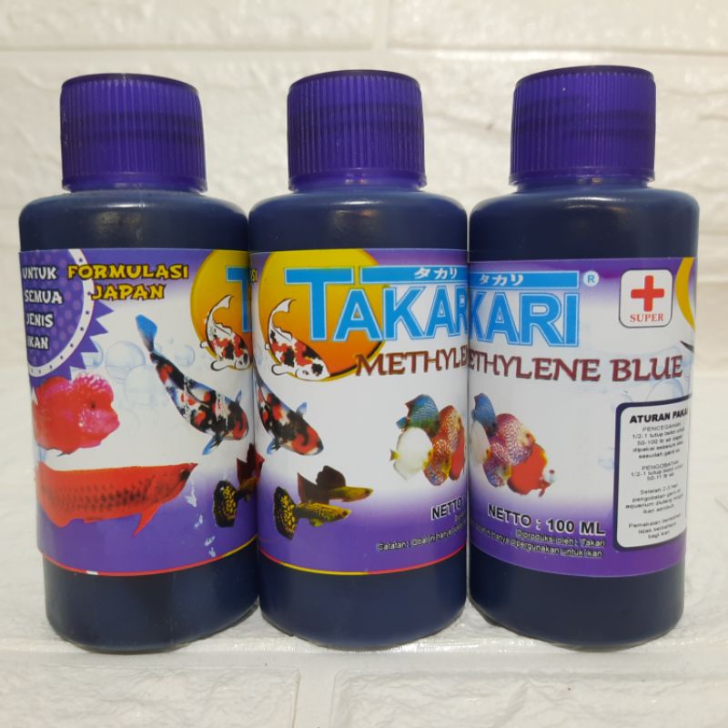 Obat Biru Methylene metylene Blue TAKARI 100 ML Obat Ikan Hias Cupang Guppy Koki Koi