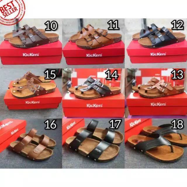 STEXEL Classic Brown Sandal Pria Kulit Sintetis Handmade Premium Original - Double Strap / Tali2