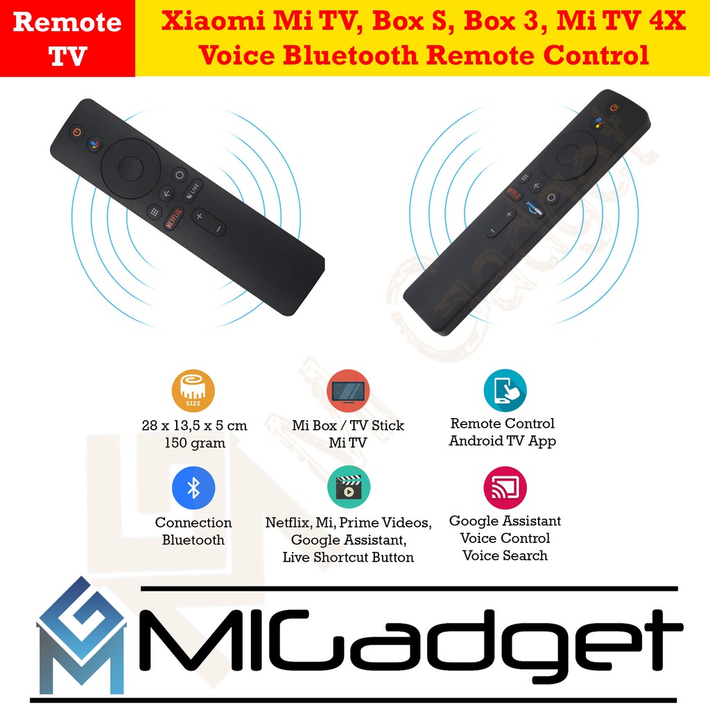 Remote TV, Box S, Box 3, Mi TV 4X Voice Bluetooth Remote Control