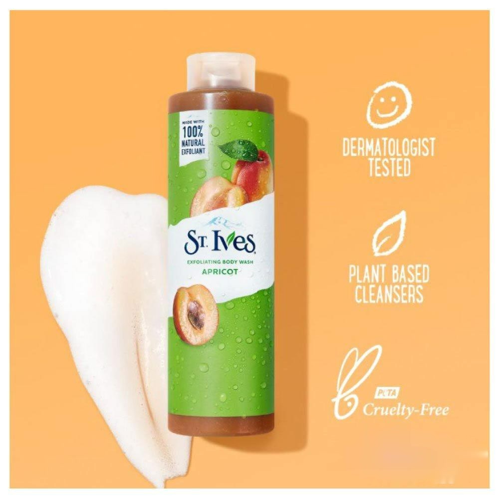 ★ BB ★  St. Ives Body Wash Exfoliating Apricot 473ml - Sabun Mandi Cair
