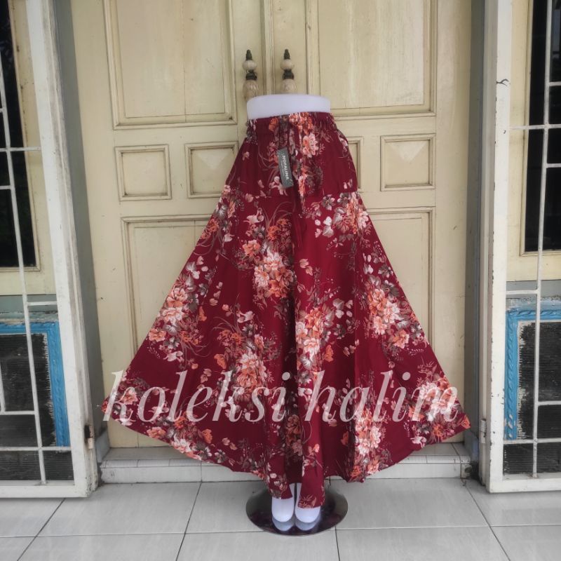 (BISA COD)rok payung/rok katun lebar/motif bunga AMAZON LILY-4