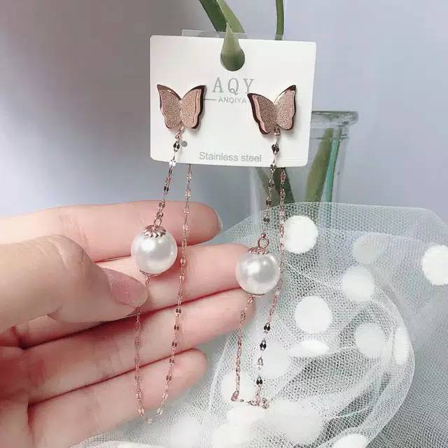 Anting wanita / anting titanium / anting kupu kupu / anting butterfly / anting titanium anti karat