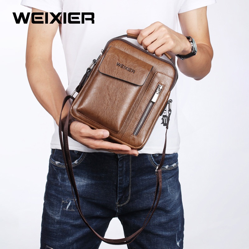 WEIXIER 8602 Tas Selempang Pria Kulit Sling Bag Premium WK-SBY