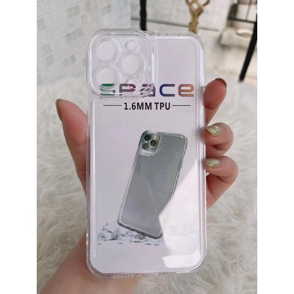 1SET ISI 10PCS SOFTCASE SPACE 1.6MM TPU CLEAR CASE FOR ALL SMARTPHONE IPH11 BENING SLIM TIDAK MENGUNING