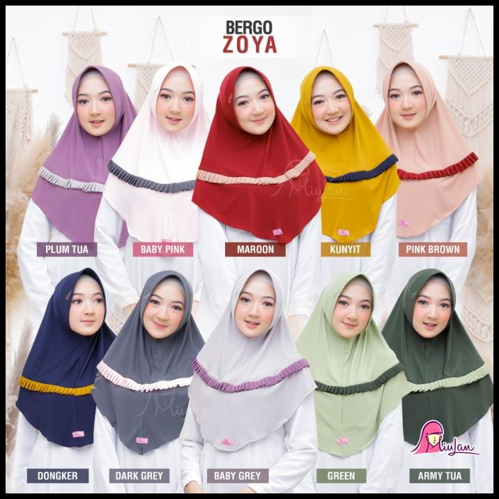 Bergo Zoya Miulan Jilbab Instan Dewasa Bergo Jersey Pet Antem Terbaru