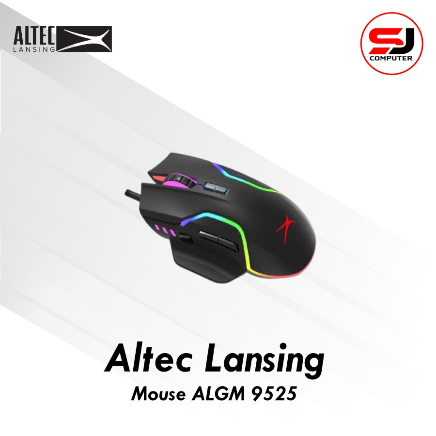 Mouse Gaming Altec Lansing ALGM 9525 Hitam  RGB Backlight 2400DPI