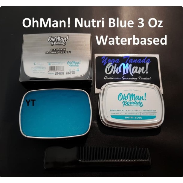Pomade Oh Man Nutri Blue Firm Hold Heavy Waterbased 85 Gram