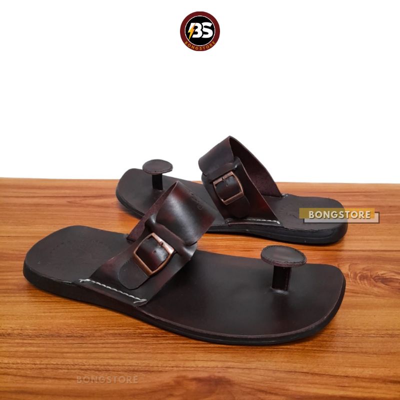 sandal pria casual jepit kulit asli berkualitas premium