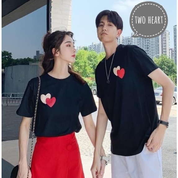 MYSTIQUE.ID-BAJU KAOS COUPLE LOVE T-SHIRT LUCU DAN AESTHETIC