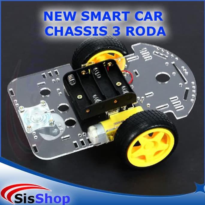 Diskon New Smart Car Chassis 3 Roda Arduino Baru Chasis Mobil Robot 1 Layer Terbaik Shopee Indonesia