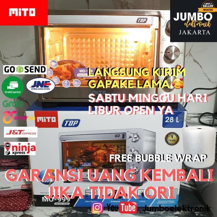 OVEN MITO MO 999 TOP 28 LITER ELECTRIC OVEN LISTRIK MITO MO999 28L NEW TERBARU