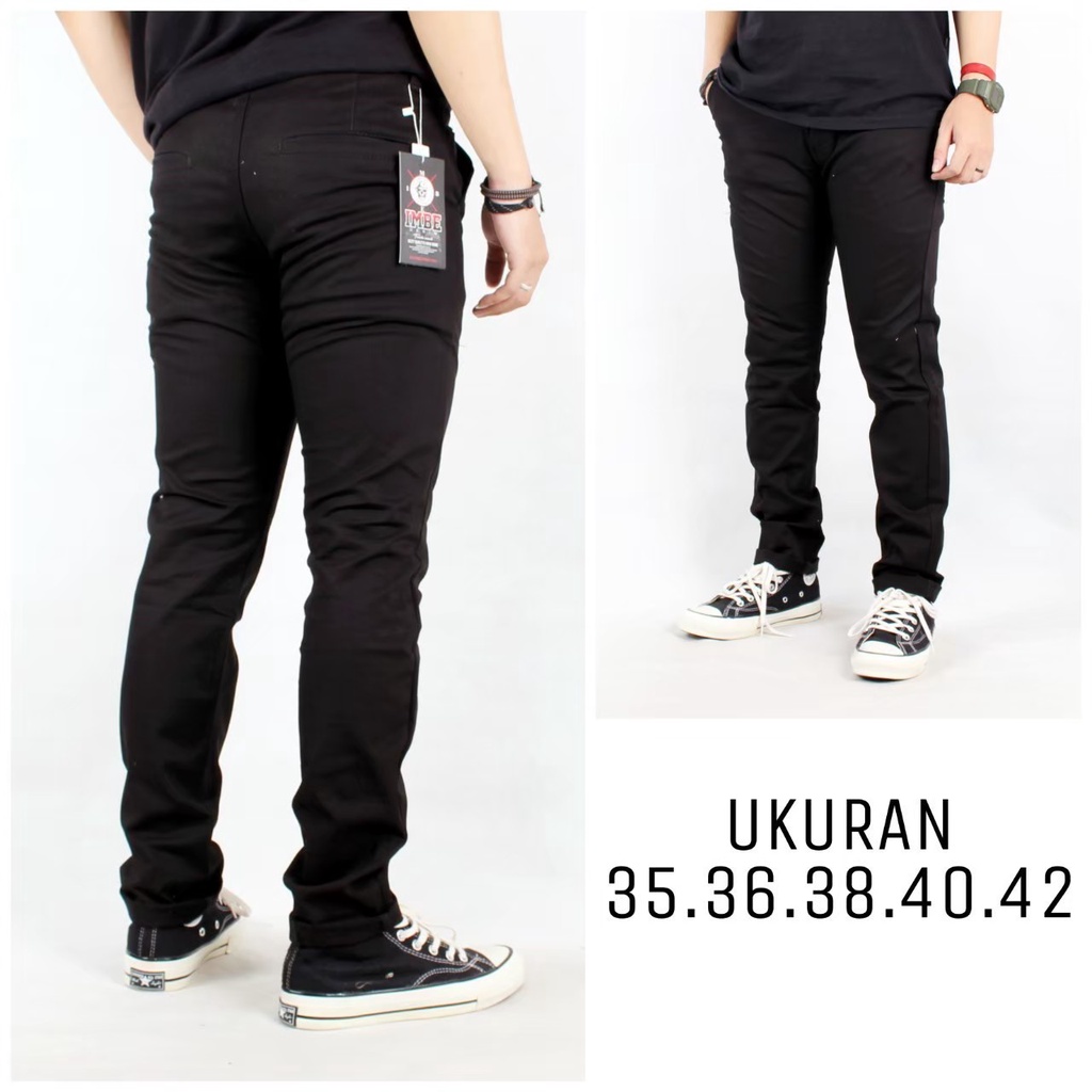 CELANA PRIA CHINO PANJANG JUMBO BIG SIZE ORIGINAL IMBE DENIM - KREAM