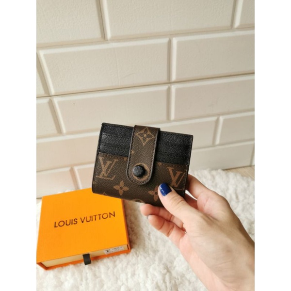 dompet lv lipat kancing, LV card buttons, dompet LV kartu dan tempat kartu