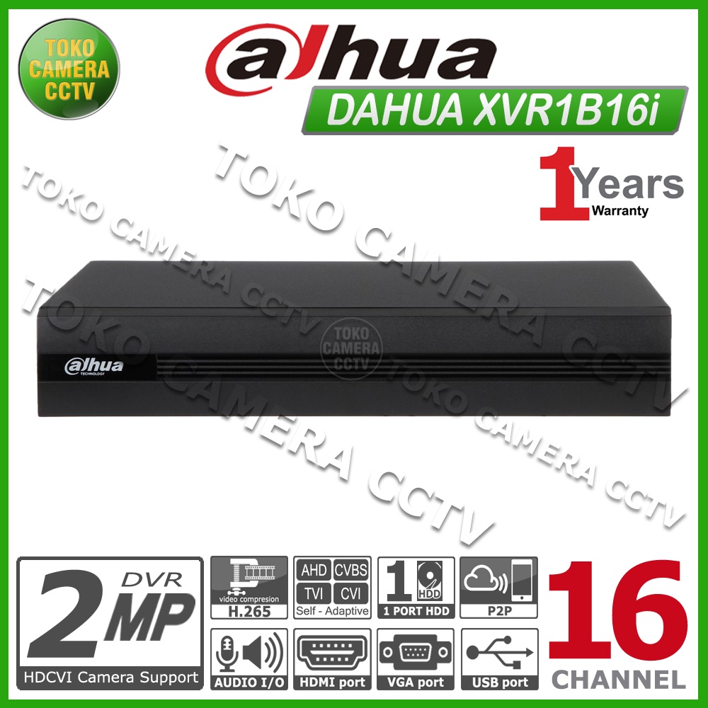 DVR DAHUA 16 CHANNEL XVR1B16i 2MP DVR 16CH DAHUA XVR 1B16 i