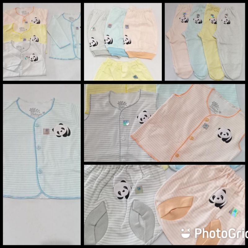 Set baju bayi panjang/pendek/singlet panda