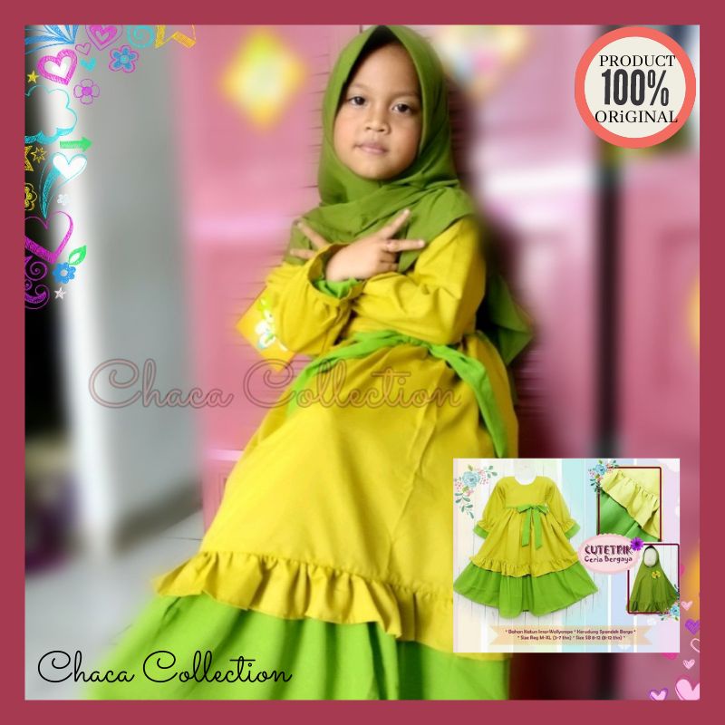 GAMIS ANAK LIME CUTETRIK