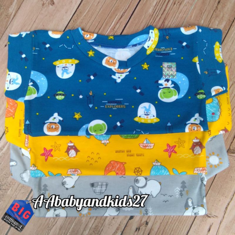 3Pc Kaos Oblong Bayi Full Print Vinata MOTIF RANDOM-Oblong Bayi Vinata Full Print Warna