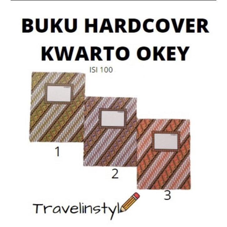 

BUKU TULIS KWARTO KUARTO QUARTO HARDCOVER ISI 100 LEMBAR OKEY